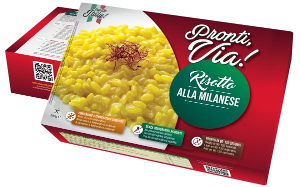 Confezione Risotto alla Milanese con riso Carnaroli e zafferano, pronto in 90 secondi - Pronti, Via!