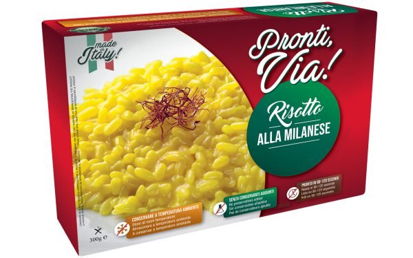 Confezione Risotto alla Milanese con riso Carnaroli e zafferano, pronto in 90 secondi - Pronti, Via!